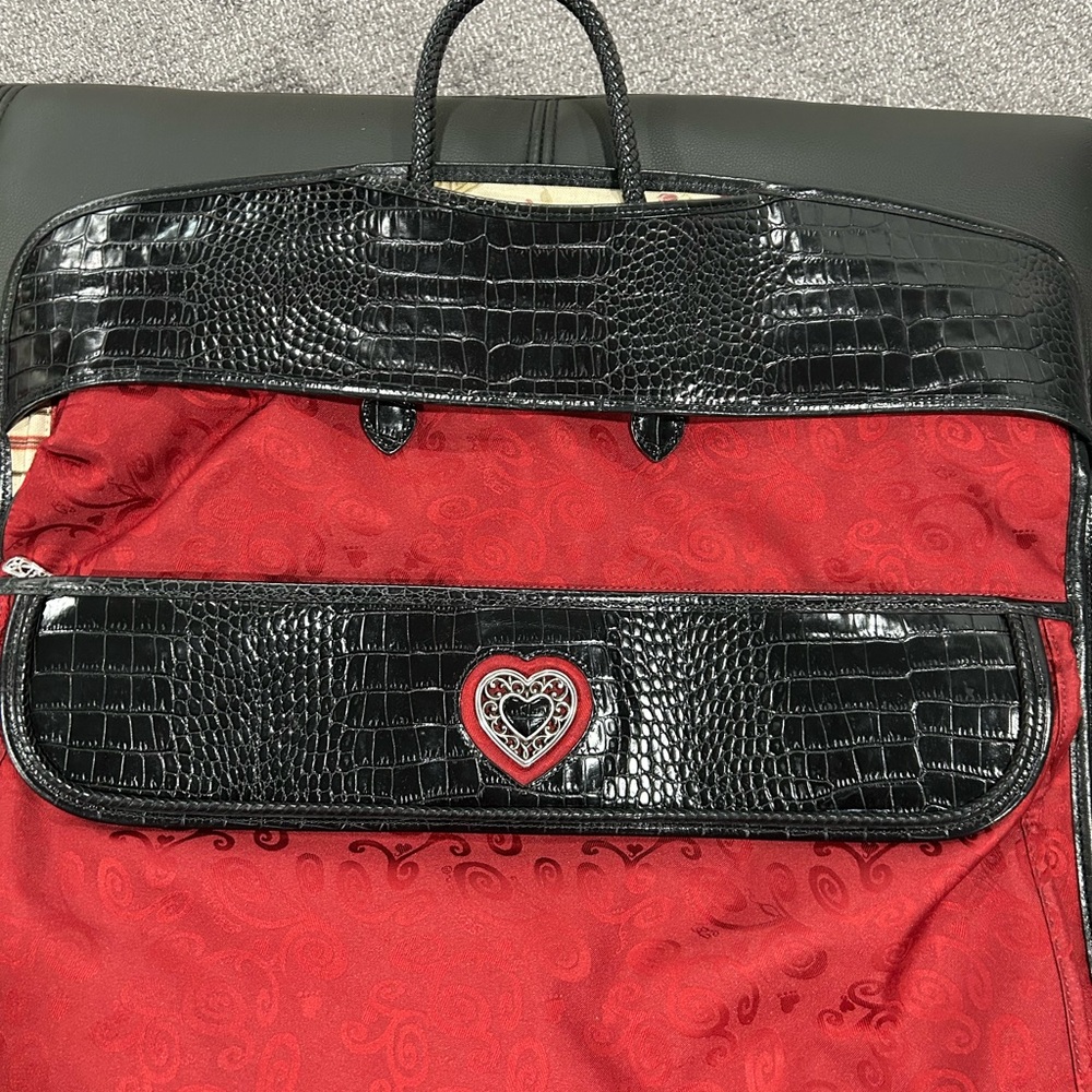 Brighton Ruby Red and Black with iconic Heart Accent Garment Bag